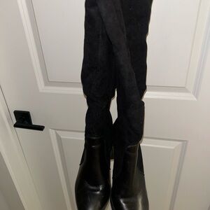 Black Suede Calf Boots